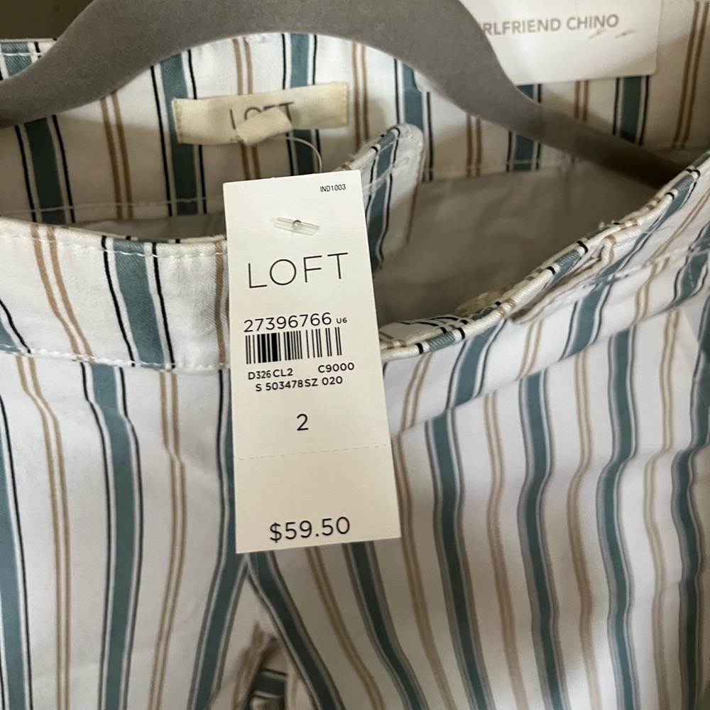 LOFT Striped Girlfriend Chino Pants